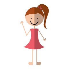 cute girl drawing character vector illustration design