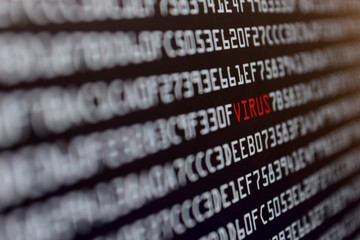 Digital Hexadecimal Data on Screen