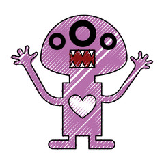 funny monster character icon vector illustration design