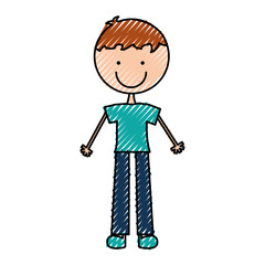 cute boy drawing icon vector illustration design