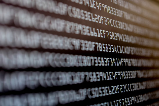 Digital Hexadecimal Data on Screen