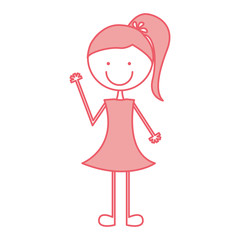 cute girl drawing character vector illustration design