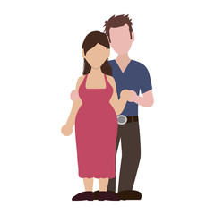 faceless couple married vector illustration graphic design icon