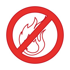 denied fire flame signal icon vector illustration design