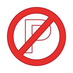 denied parking signal isolated icon vector illustration design