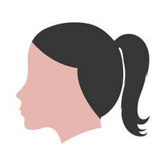 womans profile face icon over white background colorful design vector illustration