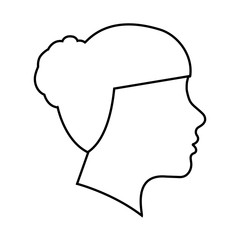 womans profile face icon over white background vector illustration