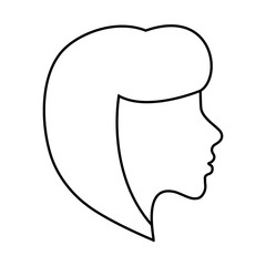 womans profile face icon over white background vector illustration