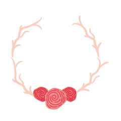 wreath with roses decorative icon vector illustration design