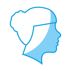womans profile face icon over white background vector illustration