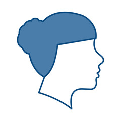 womans profile face icon over white background vector illustration