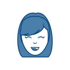 cartoon woman smiling icon over white background vector illustration