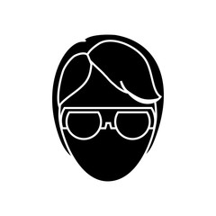 hipster woman wearing glasses icon over white background vector illustration