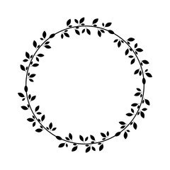 wreath with leafs icon vector illustration design