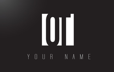 OT Letter Logo With Black and White Negative Space Design.