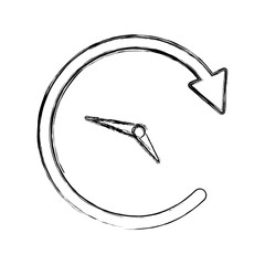 clock icon over white background vector illustration