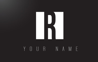 R Letter Logo With Black and White Negative Space Design.