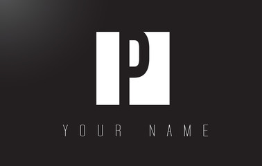 P Letter Logo With Black and White Negative Space Design.