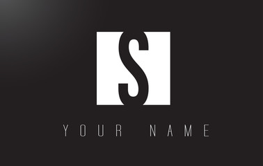 S Letter Logo With Black and White Negative Space Design.