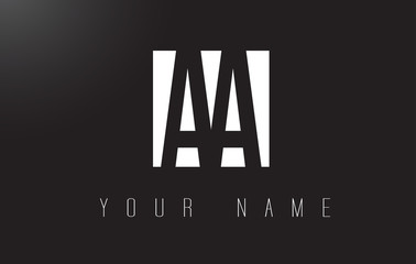 AA Letter Logo With Black and White Negative Space Design.