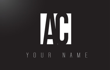 AC Letter Logo With Black and White Negative Space Design.