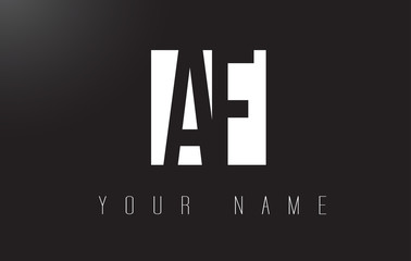 AF Letter Logo With Black and White Negative Space Design.