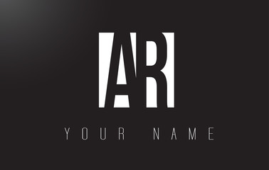 AR Letter Logo With Black and White Negative Space Design.