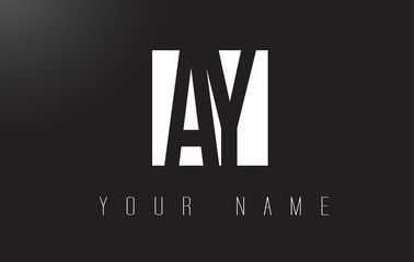 Fototapeta premium AY Letter Logo With Black and White Negative Space Design.