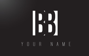 BB Letter Logo With Black and White Negative Space Design.