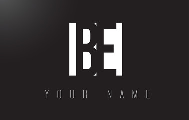 BE Letter Logo With Black and White Negative Space Design.