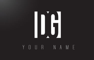 DG Letter Logo With Black and White Negative Space Design.