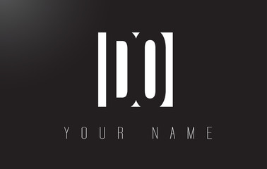 DO Letter Logo With Black and White Negative Space Design.