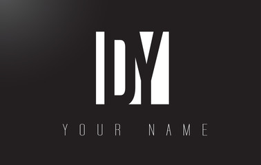DY Letter Logo With Black and White Negative Space Design.