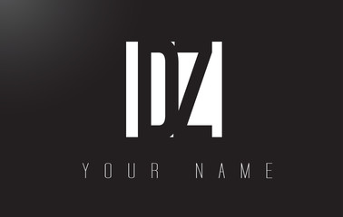 DZ Letter Logo With Black and White Negative Space Design.