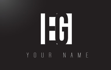 EG Letter Logo With Black and White Negative Space Design.