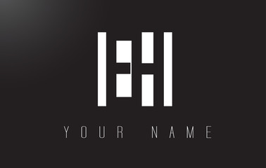 EH Letter Logo With Black and White Negative Space Design.