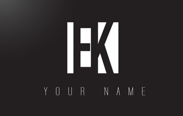 EK Letter Logo With Black and White Negative Space Design.