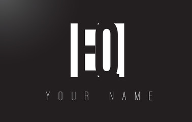 EQ Letter Logo With Black and White Negative Space Design.