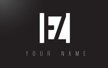 EZ Letter Logo With Black and White Negative Space Design.