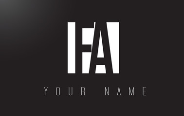 FA Letter Logo With Black and White Negative Space Design.