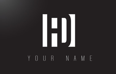 FD Letter Logo With Black and White Negative Space Design.