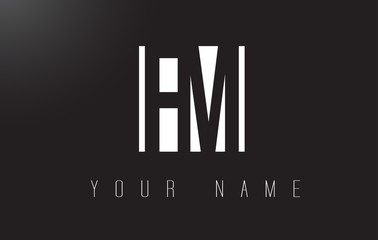 FM Letter Logo With Black and White Negative Space Design.