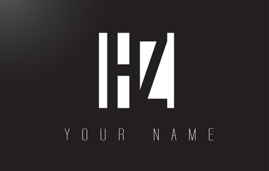 HZ Letter Logo With Black and White Negative Space Design.