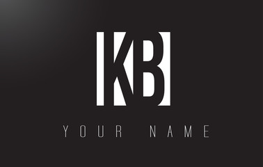 KB Letter Logo With Black and White Negative Space Design.