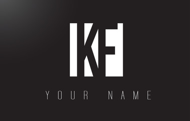 KF Letter Logo With Black and White Negative Space Design.