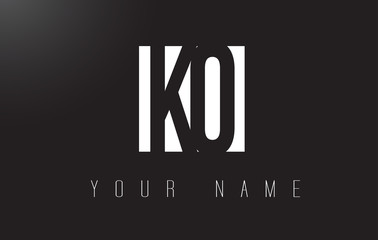 KO Letter Logo With Black and White Negative Space Design.