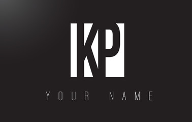 KP Letter Logo With Black and White Negative Space Design.