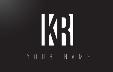 KR Letter Logo With Black and White Negative Space Design.