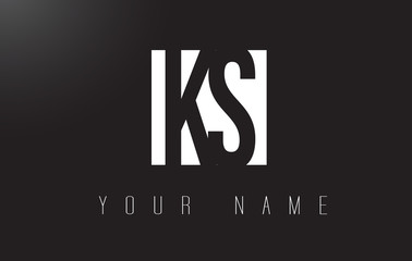 KS Letter Logo With Black and White Negative Space Design.