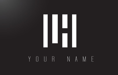 LH Letter Logo With Black and White Negative Space Design.